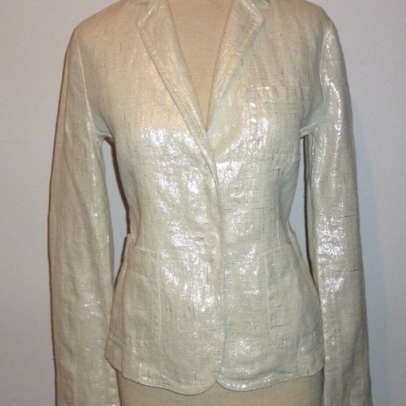 J. CREW Iridescent Jacket.  Size 4. 100% linen - Picture 1 of 4